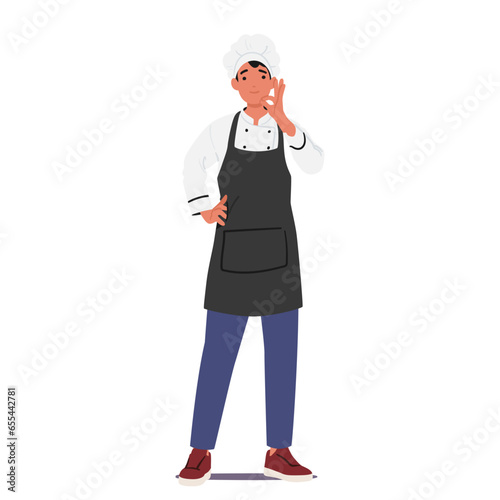Restaurant Chef, Skilled Culinary Professional Who Creates Exquisite Dishes, Expertly Combines Flavors, Vector
