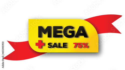 Black friday  mage plus ,sale design template. Decorative  red bow , yellow and black mixture with precentage discount . Vector illustration