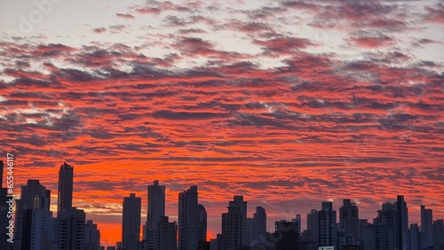 sunset over the city