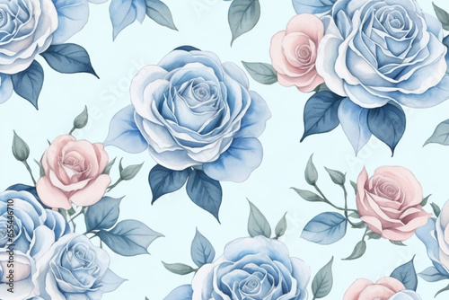 Enchanted Rose Garden  Seamless Watercolor Patterns