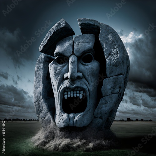 Wiltshire evil fantasy supervillian based on the characteristics people landscape history and traditions of the county of Wiltshire Avebury stone circle cinematic lighting ultrarealistic  photo