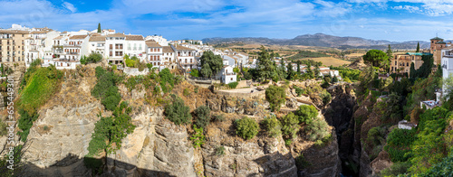 View of canyon of Ronda near new Bridge in Ronda, Spain
