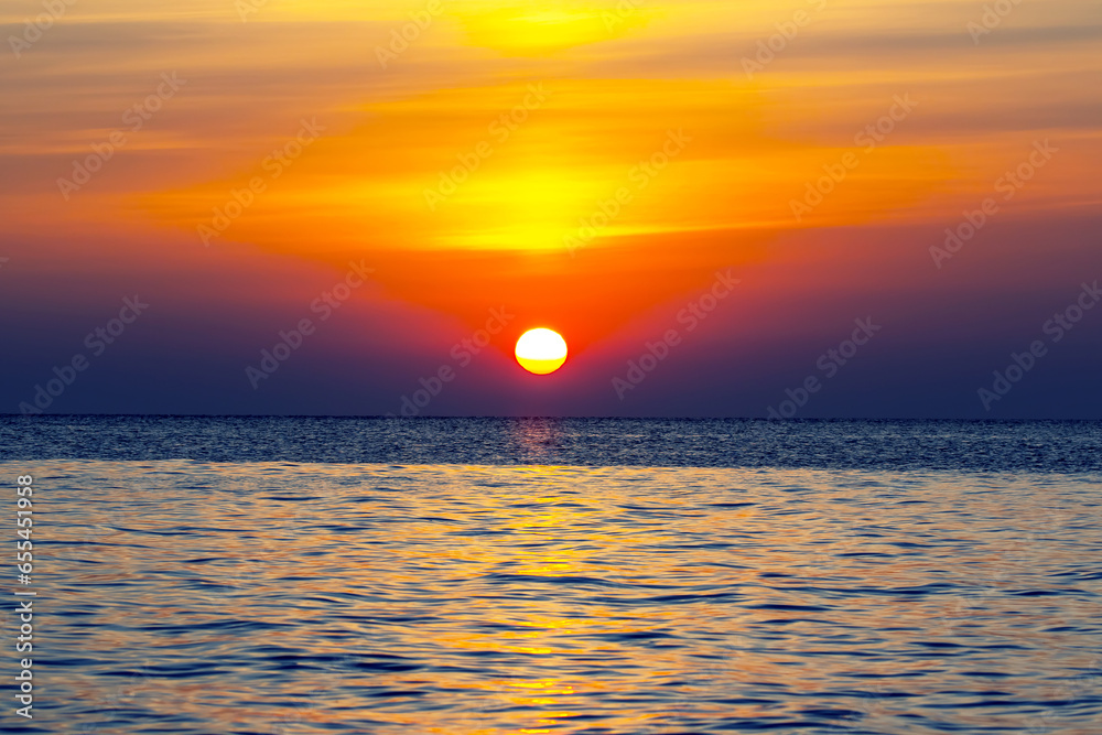 Dawn and sunset over the sea. landscape in nature Dawn and sunset over the sea. landscape in nature