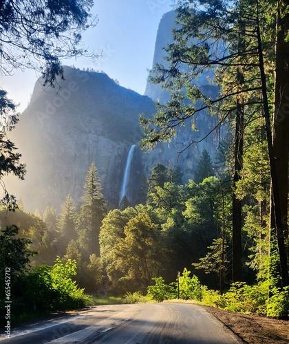 View of Bridalveil Falls, Yosemite National Park, California