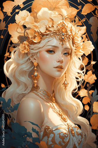 Korean Druid Queen, A Blonde Goddess's Luminous Crown