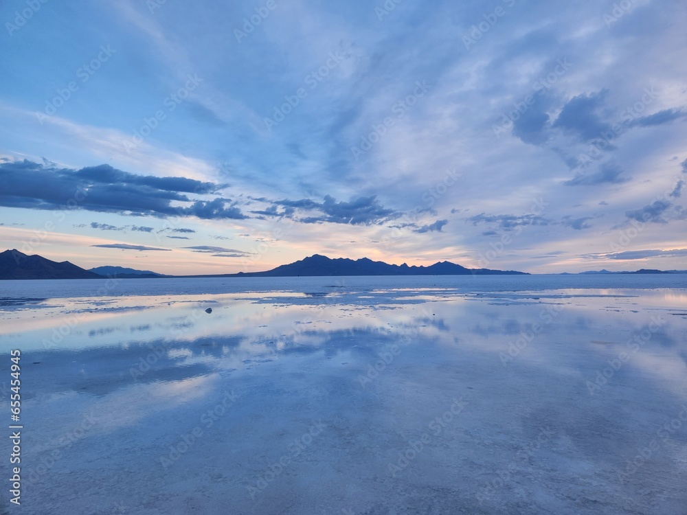 Bonneville Salt Flats at sunrise, Utah Bonneville Salt Flats at sunrise, Utah