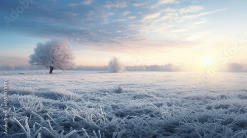 A frost-covered field on a crisp morning. © Ammar