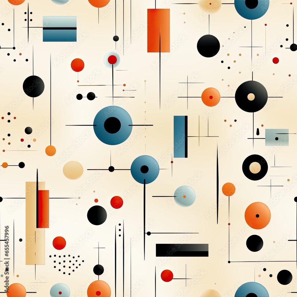 Bauhaus Inspired Christmas Wrapping Paper Pattern - Seamless, Tileable. Bauhaus Inspired Christmas Wrapping Paper Pattern - Seamless, Tileable.