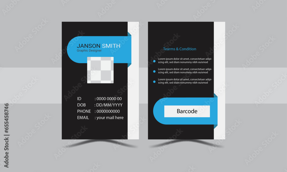 Modern and creative layout ID card design with two color variation bundle