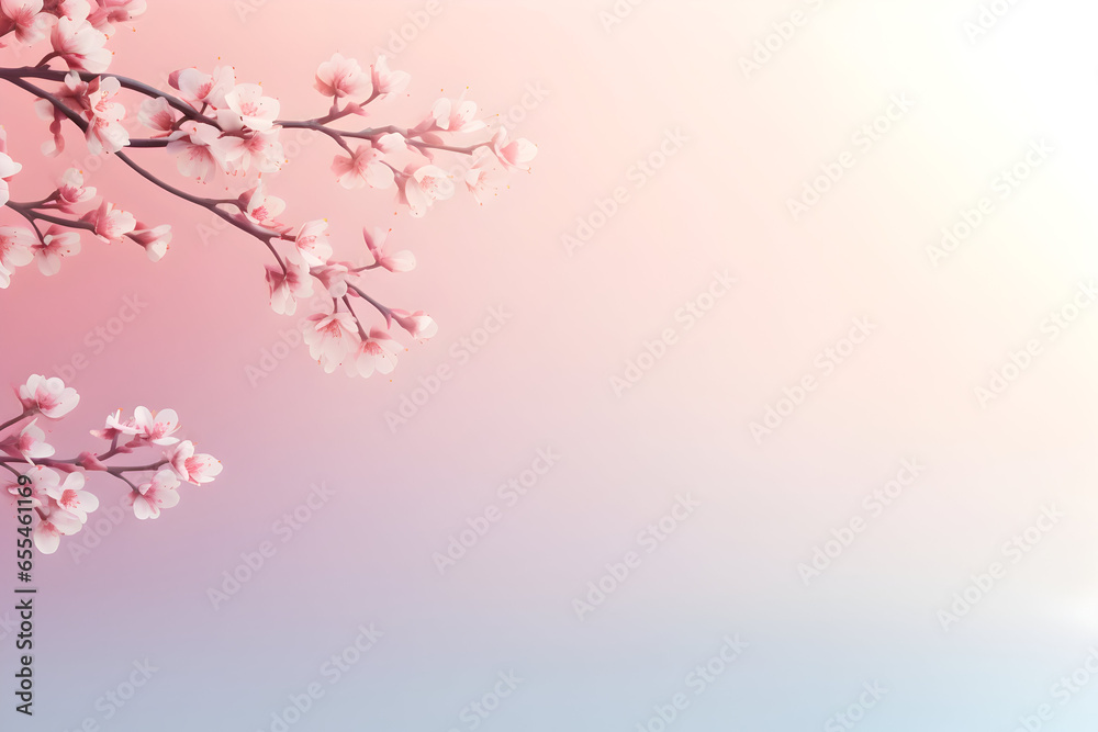 Pink cherry blossom background, A delicate cherry blossom branch Pink cherry blossom background, A delicate cherry blossom branch