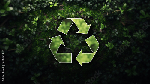 Recycle Symbol with Copy Space on an Earth-Friendly Background, Inspiring Sustainable Choices and Encouraging a Global Commitment to Environmental Harmony