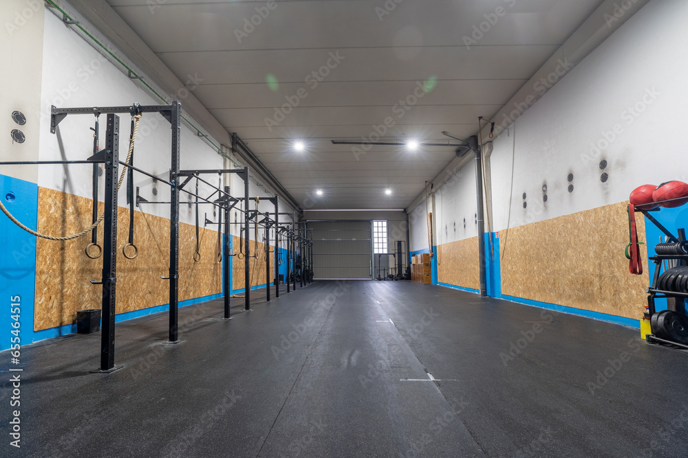 Empty space of a sports center full equipped Empty space of a sports center full equipped
