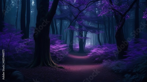Beautiful forest background in twilight colorful