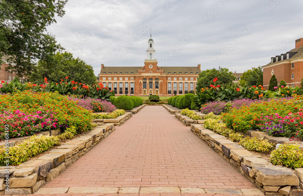 Overcast view of the Edmon Low Library of Oklahoma State University