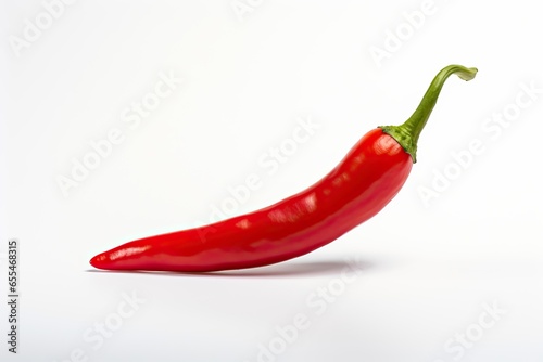 Chili pepper isolated on a white background. One chili hot pepper