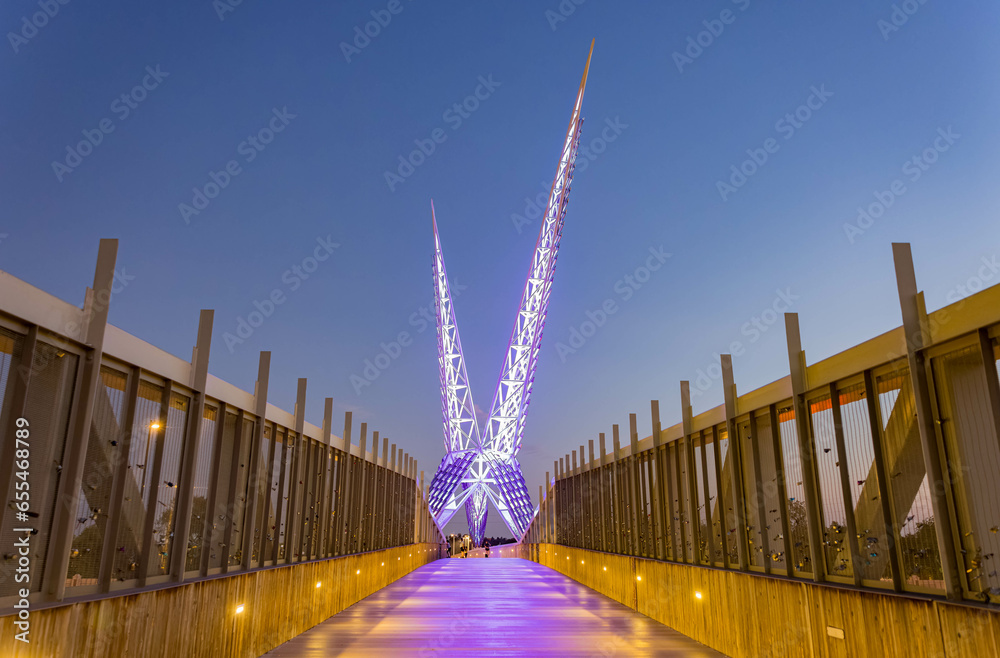 Sunset landscape of Skydance Bridge