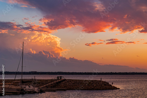 Sunset landscape around Lake Hefner photo