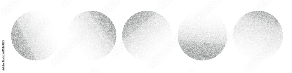 Abstract background gradient noise and grain. Half tone dots form circles, gradation and stipple effects. Flat vector illustration isolated on white background. Abstract background gradient noise and grain. Half tone dots form circles, gradation and stipple effects. Flat vector illustration isolated on white background.