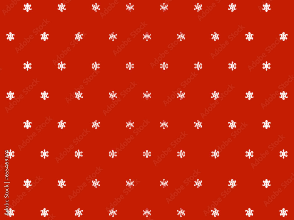 フラットな雪の結晶ドットパターン背景：赤