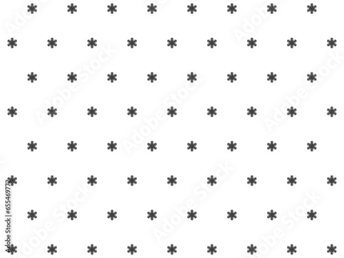 フラットな雪の結晶ドットパターン背景：黒