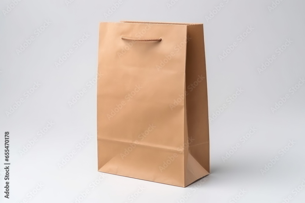 Recycled paper kraft shopping bag isolated on a white background Recycled paper kraft shopping bag isolated on a white background