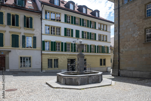 Panorama of old town of city of Lausanne, Switzerland