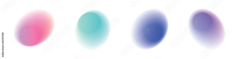 Circular shape with a holographic gradient, light noise and blur effects. Flat vector illustration isolated on white background. Circular shape with a holographic gradient, light noise and blur effects. Flat vector illustration isolated on white background.