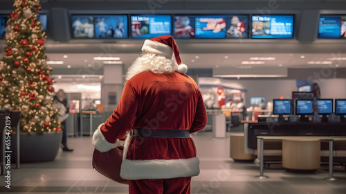 Santa Claus at the airport, missing flights at Christmas