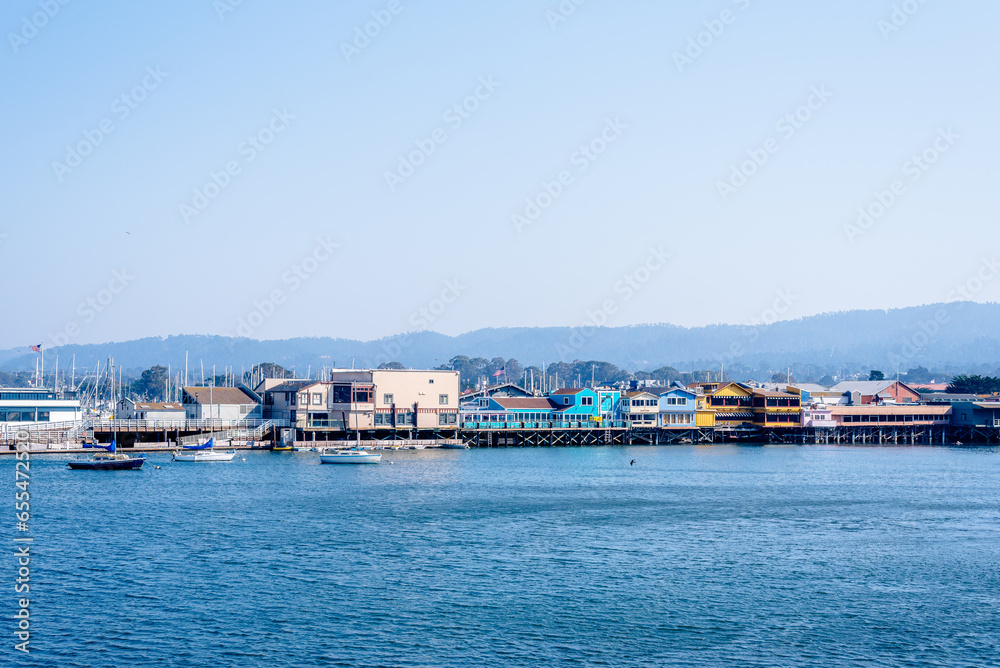 Monterey Bay, California with city