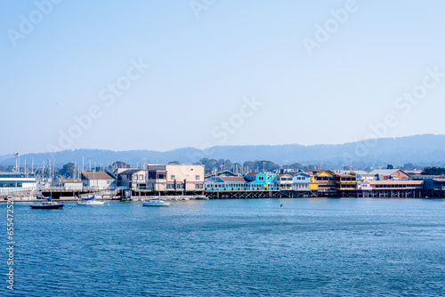 Monterey Bay, California with city