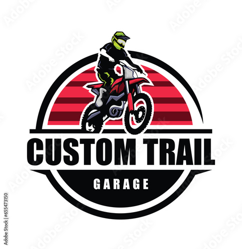 Dirt bike extreme sport logo design vector illustration