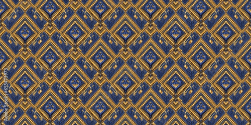 Seamless Navajo pattern. Gold print Russian