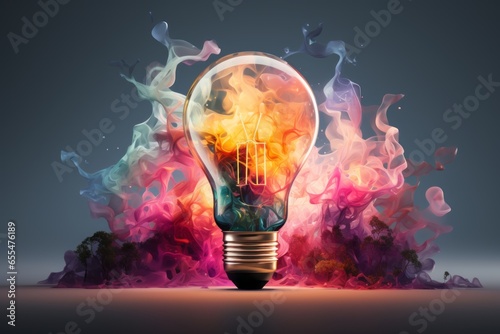 Light Bulb Illustration: Bright, Glowing, Creative, Futuristic Concept, Technology Luminous Electric Idea, Energy Technology, Modern Design, and Artificial Intelligence - Perfect for Inspiration!