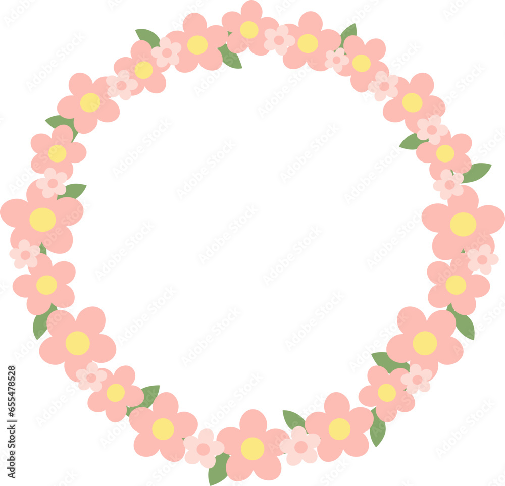Vector Flower Ring in Pastel Color