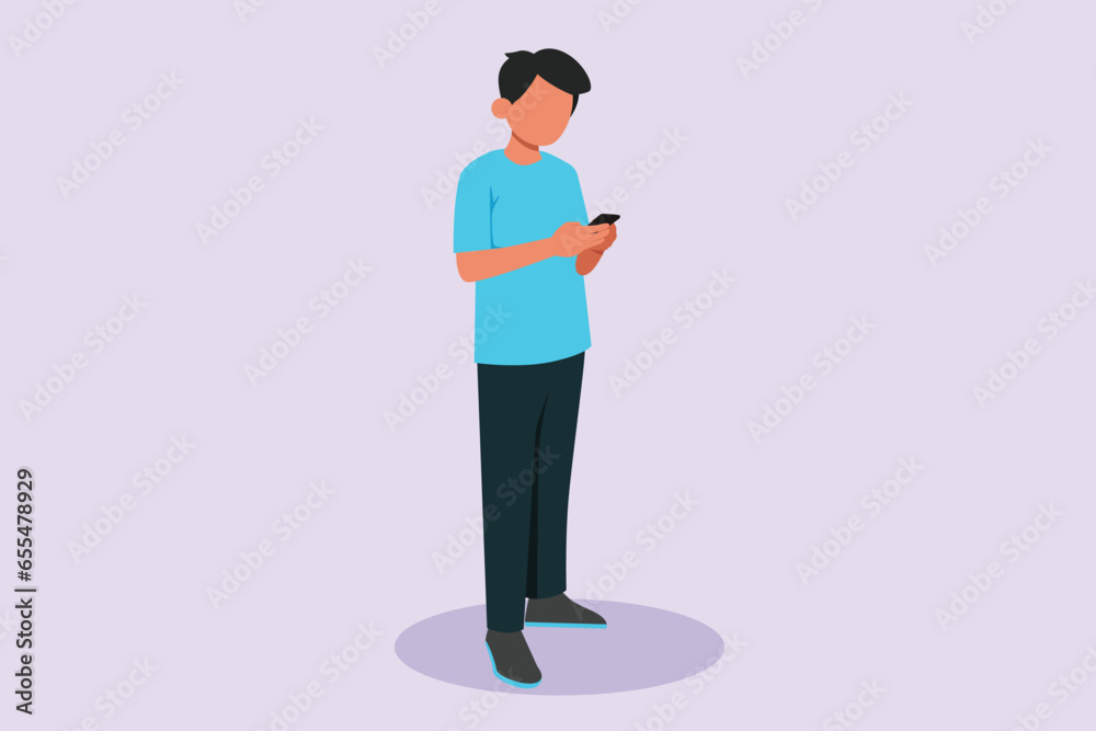 People holding, using mobile phones. Characters with smartphones in hands concept. Colored flat vector illustration isolated.