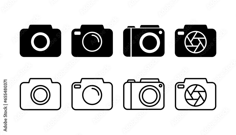 Camera Icon in trendy flat style isolated. Camera symbol web site design Camera Icon in trendy flat style isolated. Camera symbol web site design