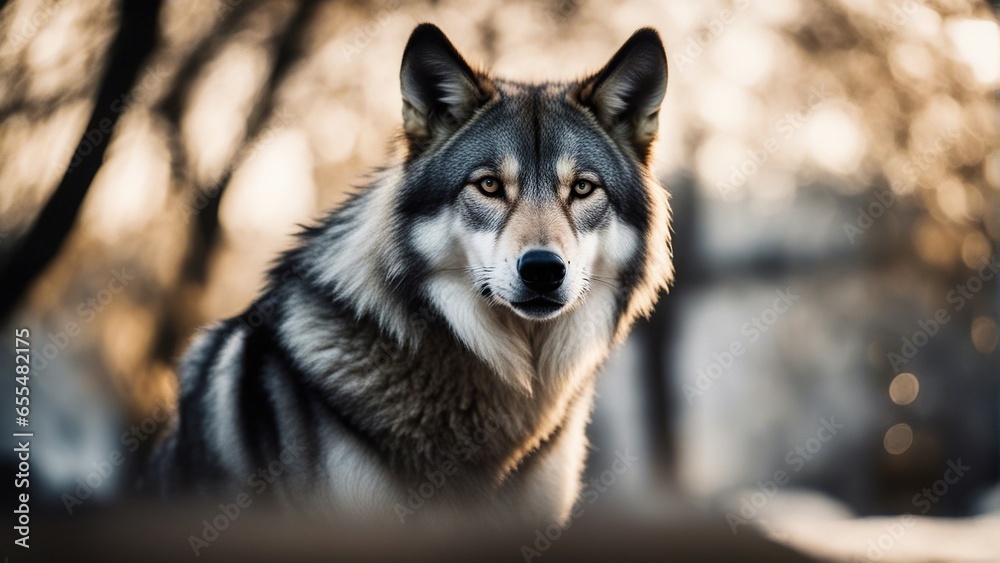 photograph of a wolf