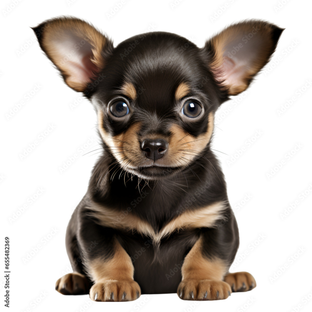 Chihuahua Puppy Isolated on Transparent or White Background, PNG Chihuahua Puppy Isolated on Transparent or White Background, PNG
