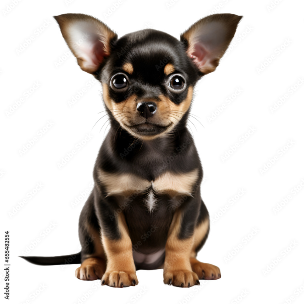 Chihuahua Puppy Isolated on Transparent or White Background, PNG Chihuahua Puppy Isolated on Transparent or White Background, PNG