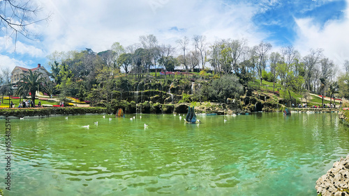 Sunny day on the little artificial lake