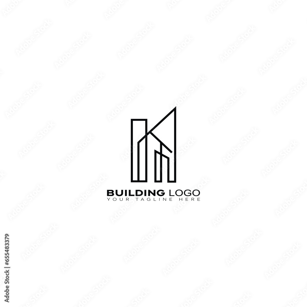 Building logo template with modern unique concept Premium Vector 