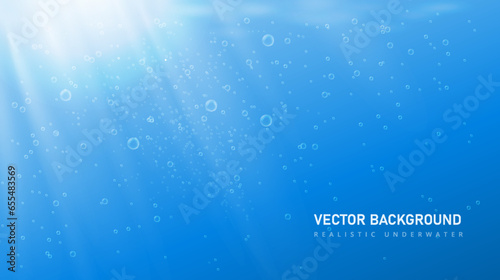 Realistic underwater background vector concept
