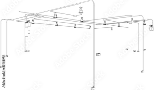 3D illustration of building piping