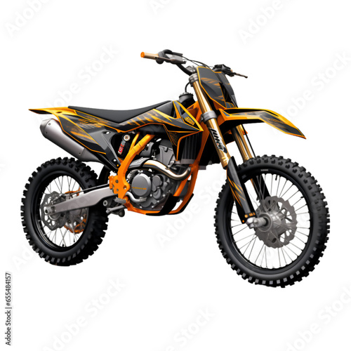 Motocross Bike Isolated on Transparent or White Background, PNG
