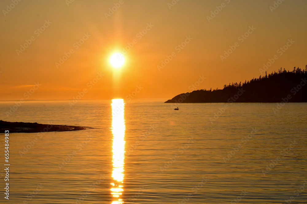 Sublime sunset in Rimouski, Bas-Saint-Laurent, Quebec, Canada
