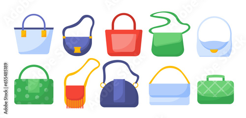 Set of womans handbags vector