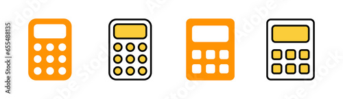 Calculator icon set for web and mobile app. Accounting calculator sign and symbol.