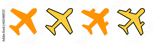 Plane icon set for web and mobile app. Airplane sign and symbol. Flight transport symbol. Travel sign. aeroplane