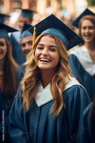 Girl smiling on graduation day 