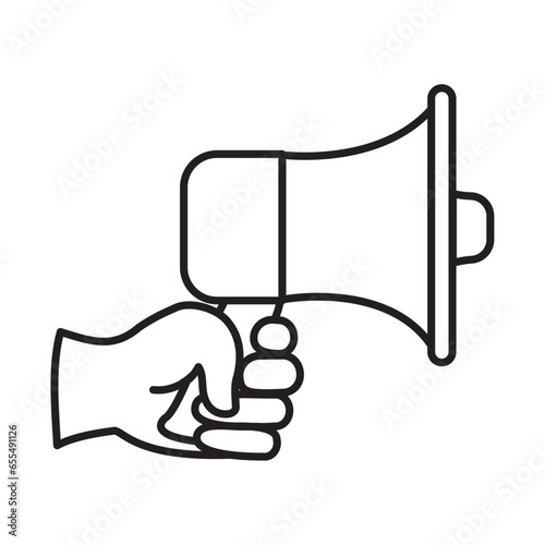 activist hand with megaphone
